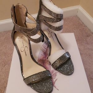Heels silver sparkle